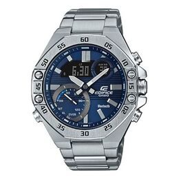 Часы Casio tooth Waterproof EDIFICE Sports Sapphire Crystal Quartz Solar Powered Mens Blue Analog/Digital Combo, синий ecb-10yd-2apr | blue