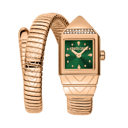 Roberto Cavalli Snake Core Green Dial Ladies Watch rc5l076m0045 - Rose Gold-tone