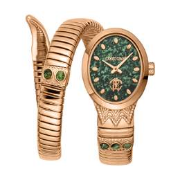 Roberto Cavalli Serpente Ornato Green Dial Ladies Watch RC5L104M0045