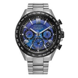 Citizen Attesa Perpetual Alarm World Time Blue Dial Mens Watch cc4075-50l