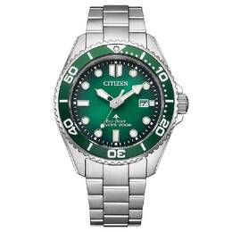Citizen Promaster Marine Watch - BN0269-50W Green Dial Silver Stainless Steel with Sapphire Crystal and Eco-Drive Movement