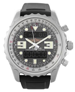 Pre-owned Breitling Chronospace A78365 Grey Dial Men's GMT Alarm Chronometer Watch