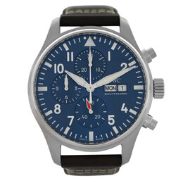 Pre-owned IWC Pilot Chronograph Automatic Blue Dial Mens Watch IW378003