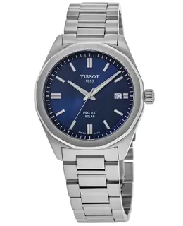 Tissot PRC100 Men's Blue Dial Stainless Steel Watch Model T1514221104100