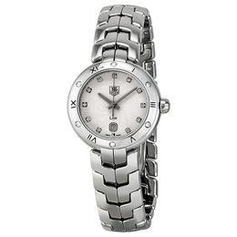 Pre-owned Tag Heuer Link Diamond Silver dial S-shape guilloche 11 diamonds Dial Ladies Watch wat1413.ba0954