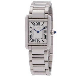 Cartier Tank Quartz Small Model WSTA0107 Silver Dial Ladies Watch