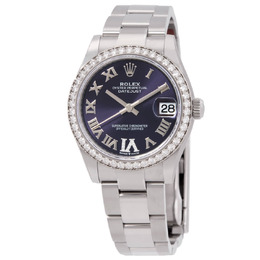 Rolex Datejust 31 Automatic Diamond Purple Dial Ladies Watch - Ref. 278384audo