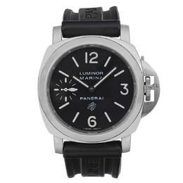 Pre-owned Panerai Luminor Marina Black Dial Mens Watch pam00005