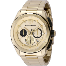 Technomarine OCEAN Chronograph GMT Quartz Gold Dial Mens Watch tm-318004