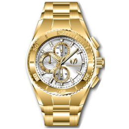 Technomarine Manta Chronograph GMT Quartz Silver Dial Mens Watch TM-224022