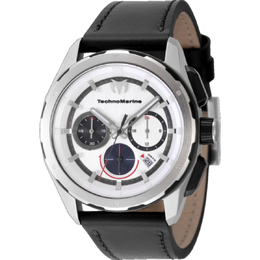 Technomarine OCEAN Chronograph GMT Quartz Mens Watch TM-318088 Two-tone steel and black case with grey bezel