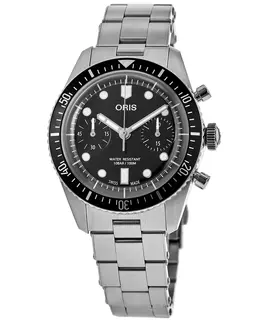 Oris Divers Sixty-Five Chronograph Black Dial Steel Men's Watch, Model 0177177914054-0782018