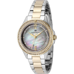 Technomarine Luna Quartz Crystal Ladies Watch tm-826011 Two-tone Steel and Gold Case