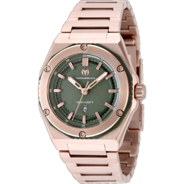 Technomarine Coral Series Watch, Ladies', tm-416086 Two-tone (Green & Rose Gold) Analog Quartz