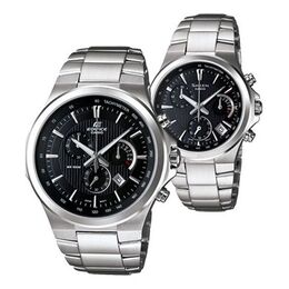 Часы Casio Couple EDIFICE SHEEN Stainless Steel Strap Black Analog, черный efr-500d&she-5019d-1a | black