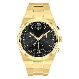 Movado Chronograph Quartz Mens Watch 3601198 Black Dial Stainless Steel Case
