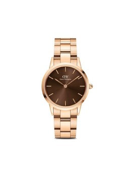 Наручные часы Iconic Link Amber 32 мм Daniel Wellington, коричневый dw00100462 | коричневый