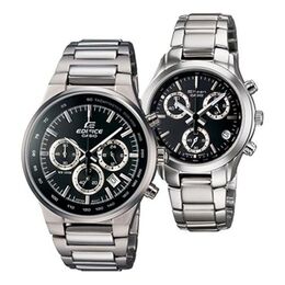 Часы Casio General EDIFICE & SHEEN Japan / South Korea Fashion Couple Black Analog, черный ef-500bp-1a&shn-5000bp-1a | black