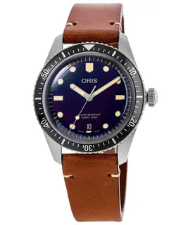 Oris Divers Sixty-Five Blue Dial Brown Leather Strap Men's Watch 01 733 7707 4055-07 5 20 45