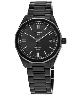 Tissot PRC100 Solar Black Dial Stainless Steel Men's Watch, Model T151.422.33.051.00