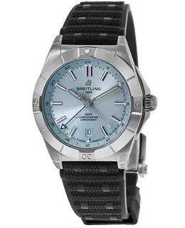 Breitling Chronomat P32398101C1S2 - Automatic GMT Watch Blue Dial Platinum Bezel