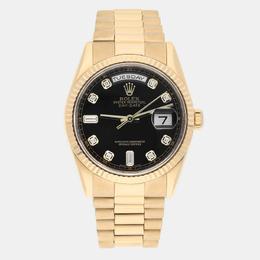 Rolex Day-Date 118238 Automatic Black Dial Yellow Gold Men's Watch