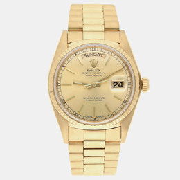 Rolex Day-Date 18038 Automatic Champagne Dial 18k Yellow Gold Men's Watch, 36mm