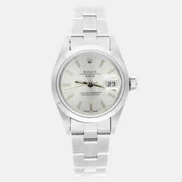 Rolex Oyster Perpetual Date Silver Stainless Steel Women's Watch