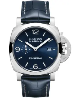 Panerai Luminor Marina Automatic Blue Dial Leather Strap Men's Watch pam03313