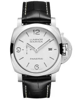 Panerai Luminor Marina Automatic White Dial Leather Strap Men's Watch pam03314