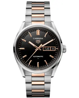 Tag Heuer Carrera Day-Date Automatic Black Dial Two-Tone Steel & 18K Gold Men's Watch wda2111.bd0001