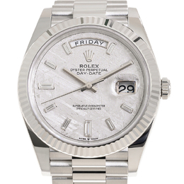 Rolex Day-Date 40 Meteorite Mens Watch M228236-0011 Platinum Case Diamond Dial