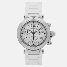Pre-Owned Cartier Pasha Seatimer Chronograph W3140005 37mm Black Dial Automatic Chrono