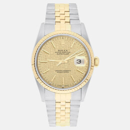 Rolex Datejust 16233 Automatic Men's Wristwatch Yellow Gold Stainless Steel Champagne