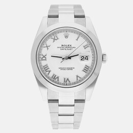 Rolex Datejust 126300, Stainless Steel Automatic White Dial Men's Watch