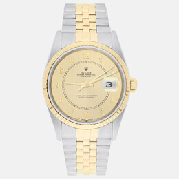 Rolex Datejust Model 16233 Reference 1188387 Automatic Movement Champagne Dial in Yellow Gold