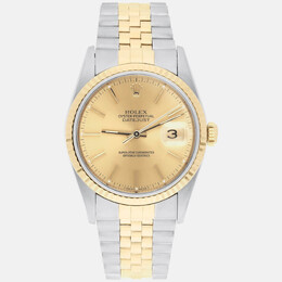 Rolex Datejust 16233, Men's Automatic Watch, Yellow Gold & Stainless Steel Case, Champagne Dial