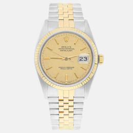 Rolex Datejust 16013 Automatic Men's Wristwatch Yellow Gold Stainless Steel Champagne Dial