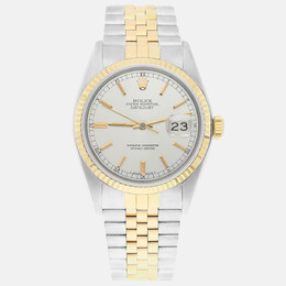 Rolex Datejust 16013 Automatic Silver Dial, Yellow Gold and Steel Case Men's Watch