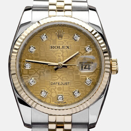 Rolex Datejust 116233 Men's Automatic Watch - Yellow Gold Case with Champagne Dial, Oyster Bracelet