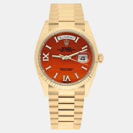 Rolex Day-Date 128238 Automatic Orange 18K Yellow Gold Women's Wristwatch