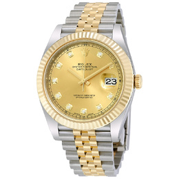 Pre-owned Rolex Datejust 41mm, Champagne Dial, Diamond Steel & Yellow Gold Jubilee Bracelet