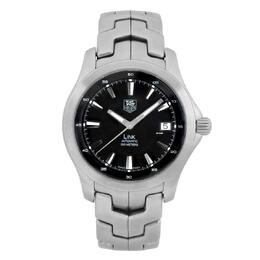 Pre-owned Tag Heuer Link GMT Automatic Black Dial Mens Watch wjf2110.ba0570