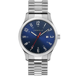 Bulova Caravelle 43B161: Mens Quartz Watch Blue Dial