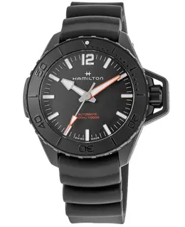 Hamilton Watch Model H77855330 Khaki Navy Frogman Automatic Black Dial Rubber Strap Men