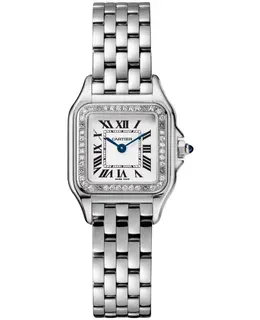 Cartier Watch W4PN0016 Women's Panthere de Cartier Small Silver Dial Diamond Bezel Stainless Steel