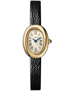 WGBA0041 Women's Cartier Baignoire Mini Silver Dial Leather Strap