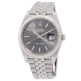 Pre-owned Rolex Datejust 126334 RSJ Automatic Mens Watch with Dark Rhodium Dial