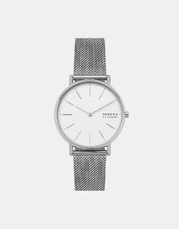 Женские фирменные часы Skagen с двумя стрелками, нержавеющая сталь — СЕРЕБРЯНЫЕ 141946880 | silver