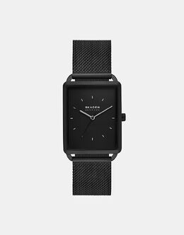 Мужские часы Skagen Hagen с тремя стрелками, черные, из нержавеющей стали - ЧЕРНЫЕ 141947532 | black